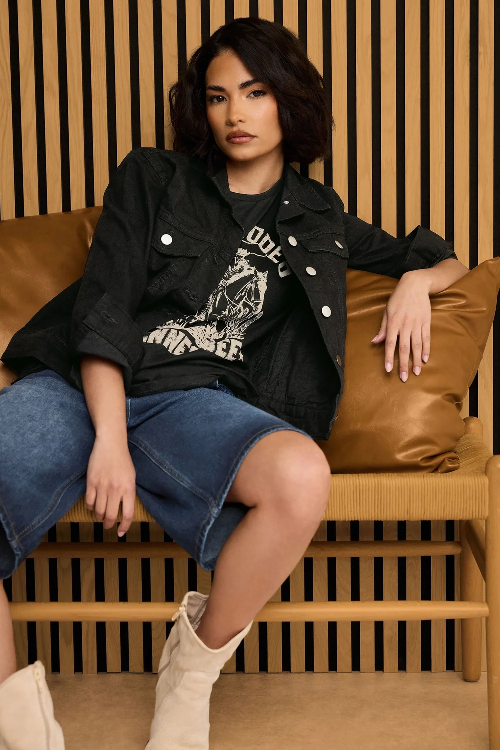 PixieGirl Petite Black Denim Jacket - 6 Image 1