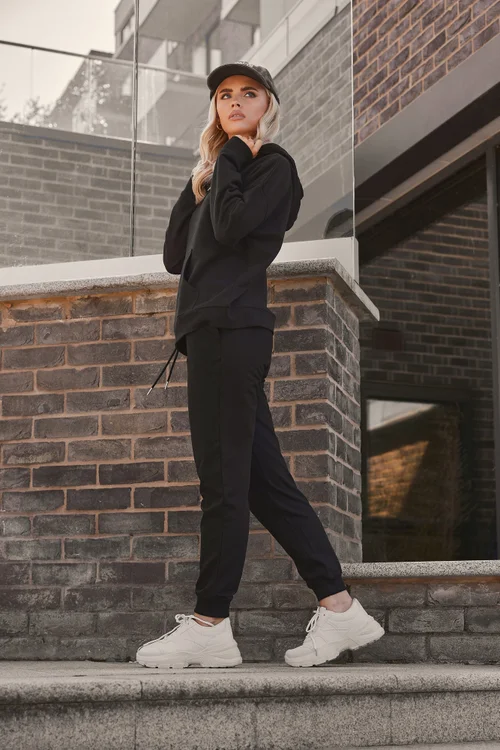 PixieGirl Petite Black Elasticated Waist Cuffed Joggers - 10/L27 Image 1