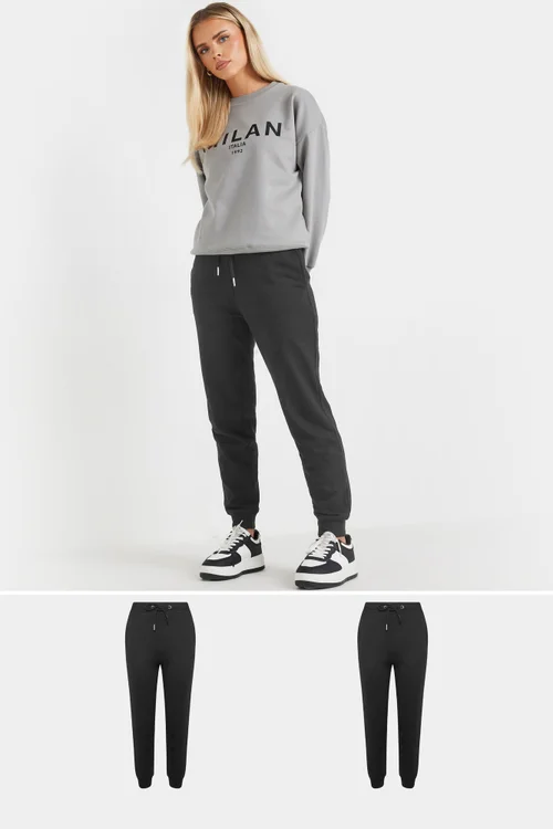 PixieGirl Petite 2 Pack Black Basic Joggers - 10/L27 Image 1