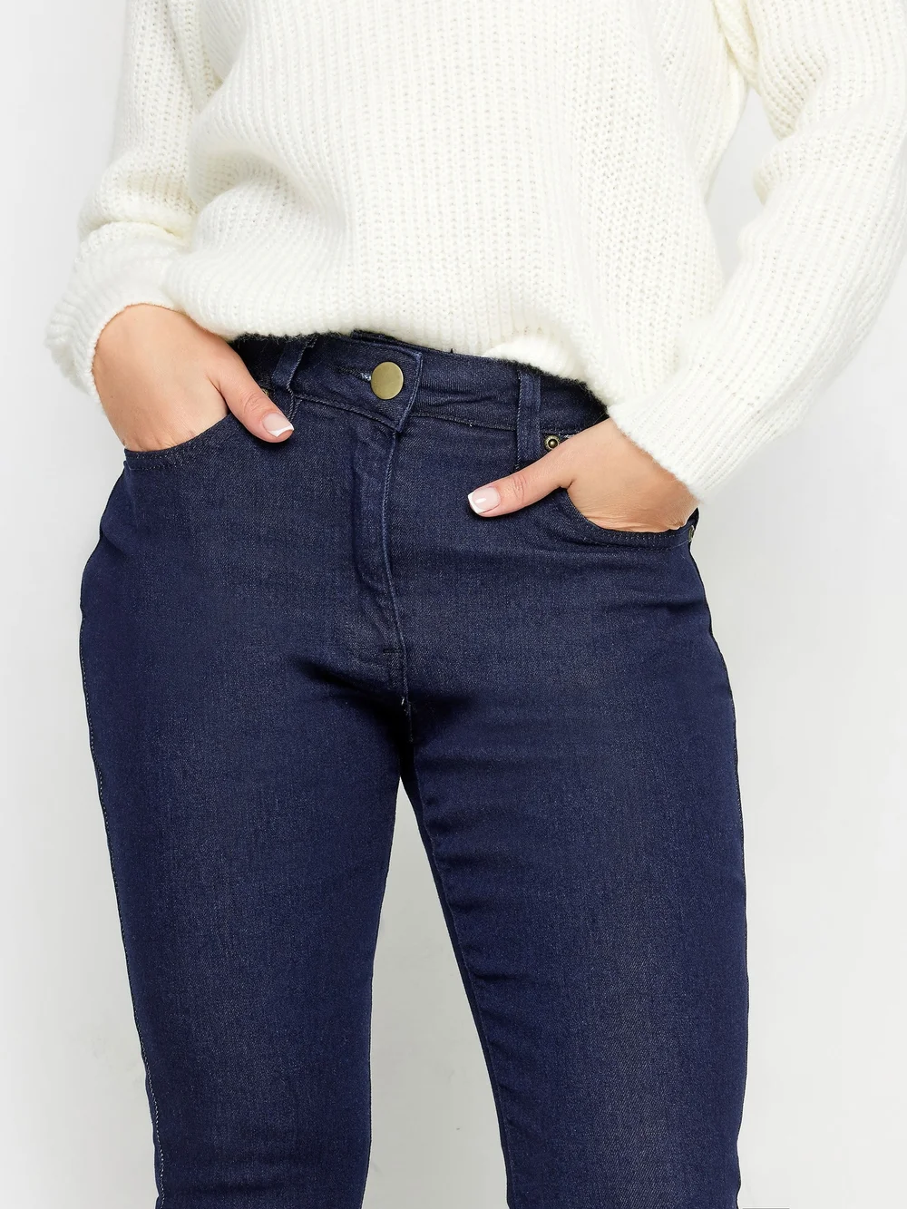 PixieGirl Petite Dark Blue Stretch Flared Jeans - 10/L27 Image 4