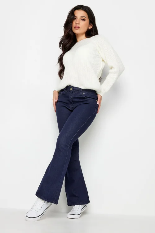 PixieGirl Petite Dark Blue Stretch Flared Jeans - 10/L27 Image 2
