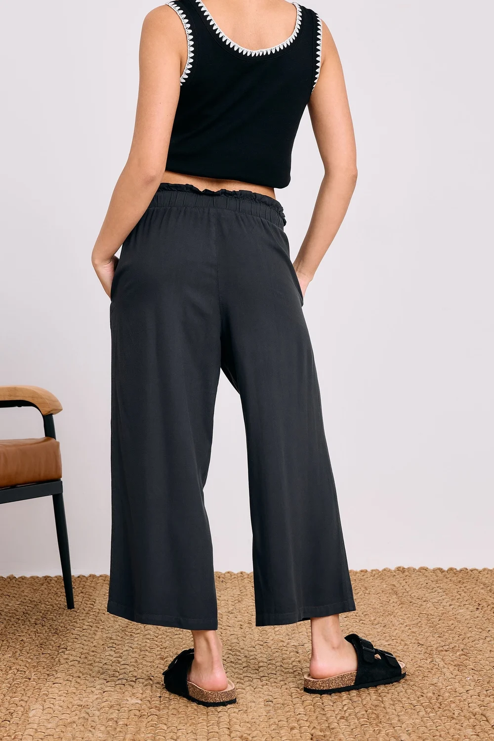 PixieGirl Petite Black Acid Wash Cropped Trousers - 10 Image 3