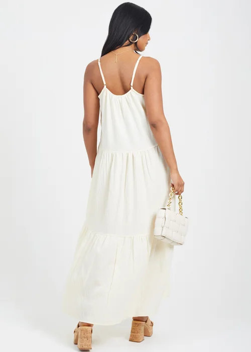 Brave Soul Cream Smock Tiered Midi Dress - XL Image 2