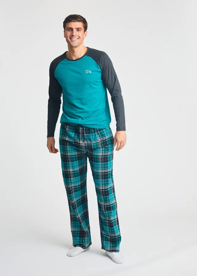 Tokyo Laundry Green Cotton 2-Piece Long Sleeve Top & Bottoms Pyjama Set