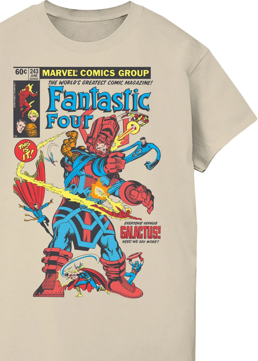 Spiral Galaxy Marvel Fantastic Four First Comic Cover Sand Graphic T-Shirt - XL Image 2