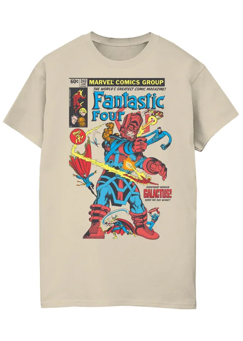 Spiral Galaxy Marvel Fantastic Four First Comic Cover Sand Graphic T-Shirt - XL Image 1