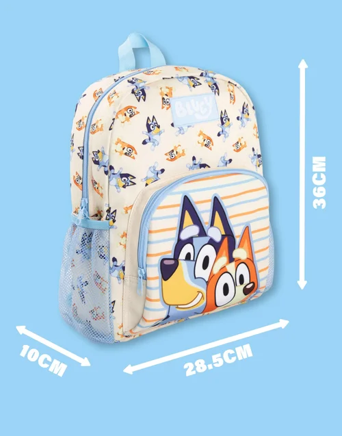 Vanilla Underground Bluey & Bingo Printed Kids Beige/Blue Backpack - One Size Image 6