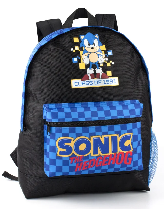Sonic The Hedgehog Black Retro Style Gaming Backpack
