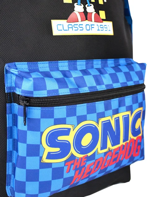 Sonic The Hedgehog Black Retro Style Gaming Backpack - One Size Image 5