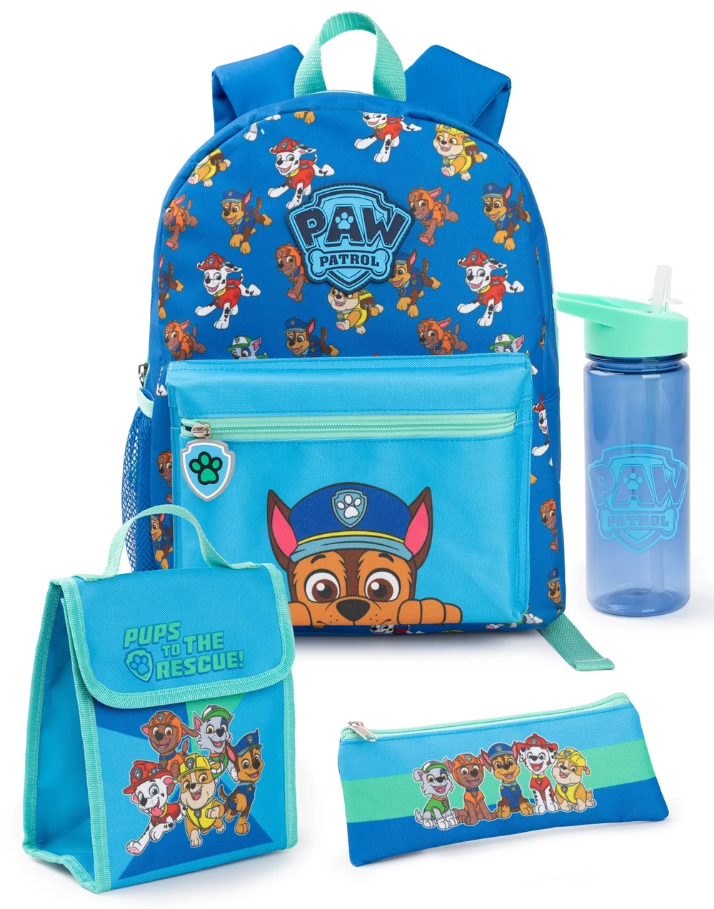 Vanilla Underground Paw Patrol Multi Character Kids Blue 4 Piece Backpack Set - One Size Image 2