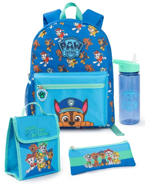 Vanilla Underground Paw Patrol Multi Character Kids Blue 4 Piece Backpack Set - One Size Image 2