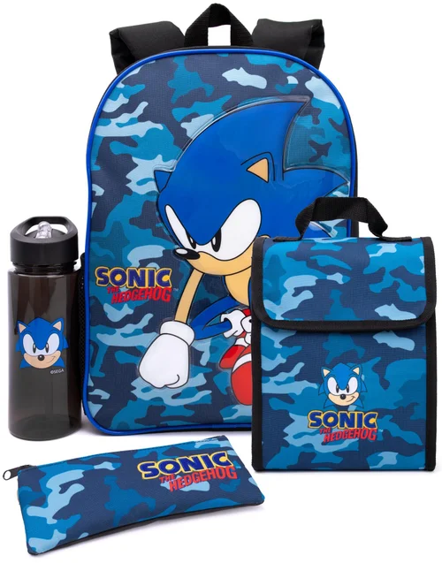 Vanilla Underground Sonic The Hedgehog 4 Piece Backpack Set - One Size Image 1