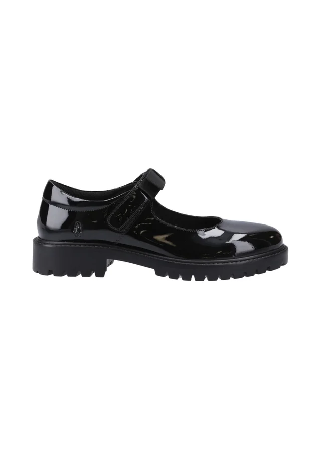 Hush Puppies Black Astrid Bow Patent Senior