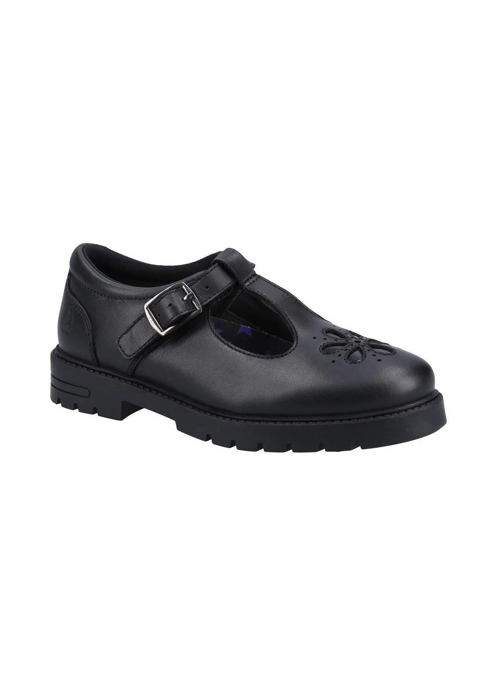 Hush Puppies Black Fiona Junior Shoe - 12 Infants Image 2