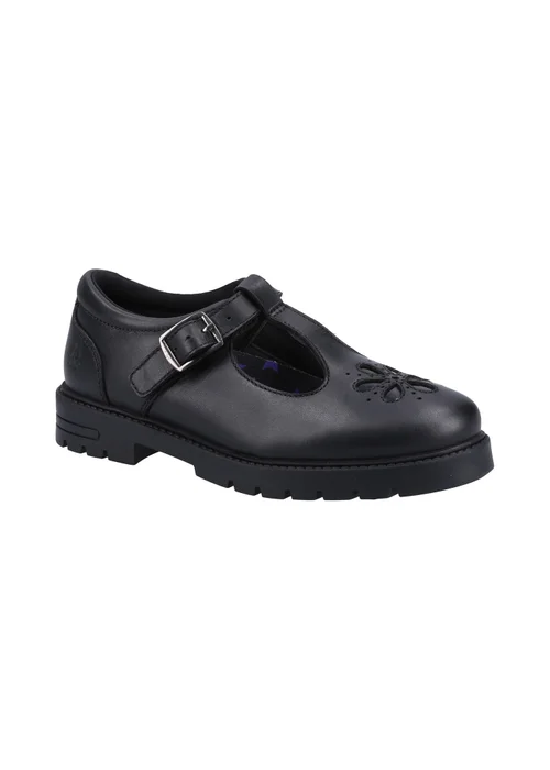 Hush Puppies Black Fiona Junior Shoe - 12 Infants Image 2