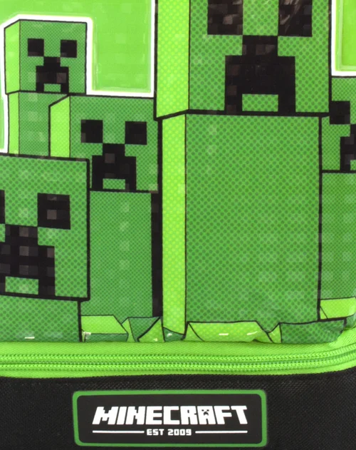 Vanilla Underground Minecraft Creeper Compartment Zip Green Lunchbag - One Size Image 5