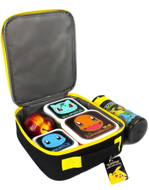 Vanilla Underground Pokemon Multi Character Kids Lunch Bag, Lunch Box and Bottle Set - One Size Image 4