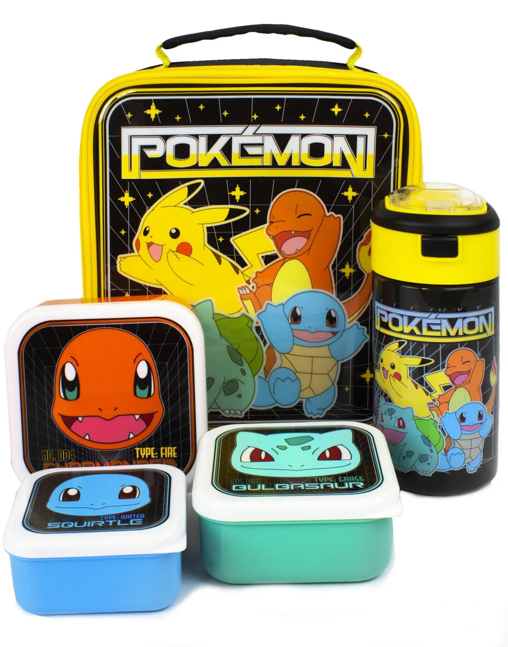 Vanilla Underground Pokemon Multi Character Kids Lunch Bag, Lunch Box and Bottle Set - One Size Image 1