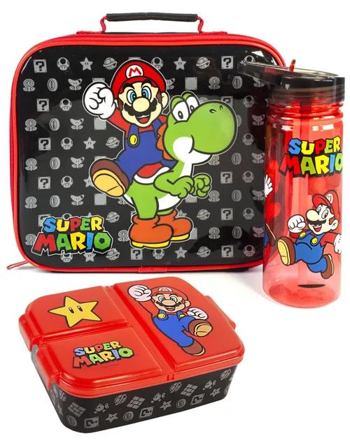Vanilla Underground Super Mario & Yoshi Lunch Bag Set - One Size Image 2