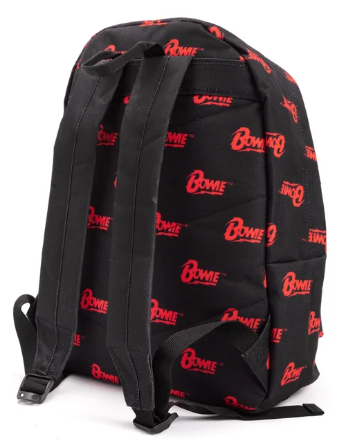 David Bowie Red Logo Black Backpack - One Size Image 5