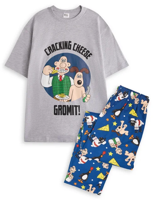 Vanilla Underground Wallace And Gromit Adults Grey Character Pyjama Set - XXL Image 1