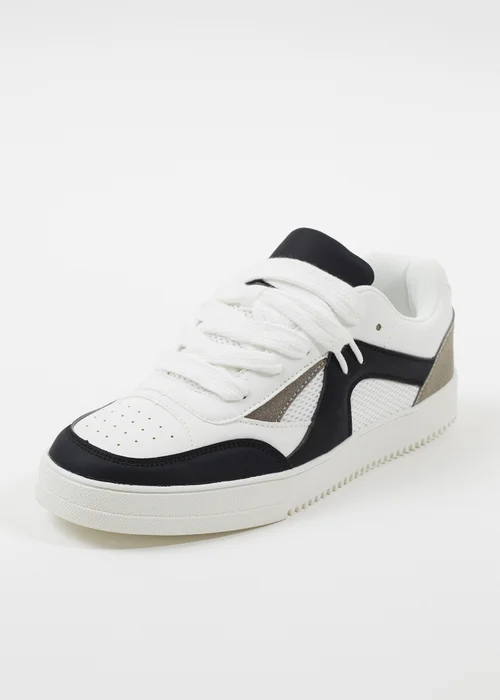 Brave Soul White Faux Leather Trainers - 6 Image 1