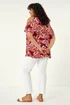 Roman Purple Curve Floral Print Cold Shoulder Top - Size 30-32 Image 3