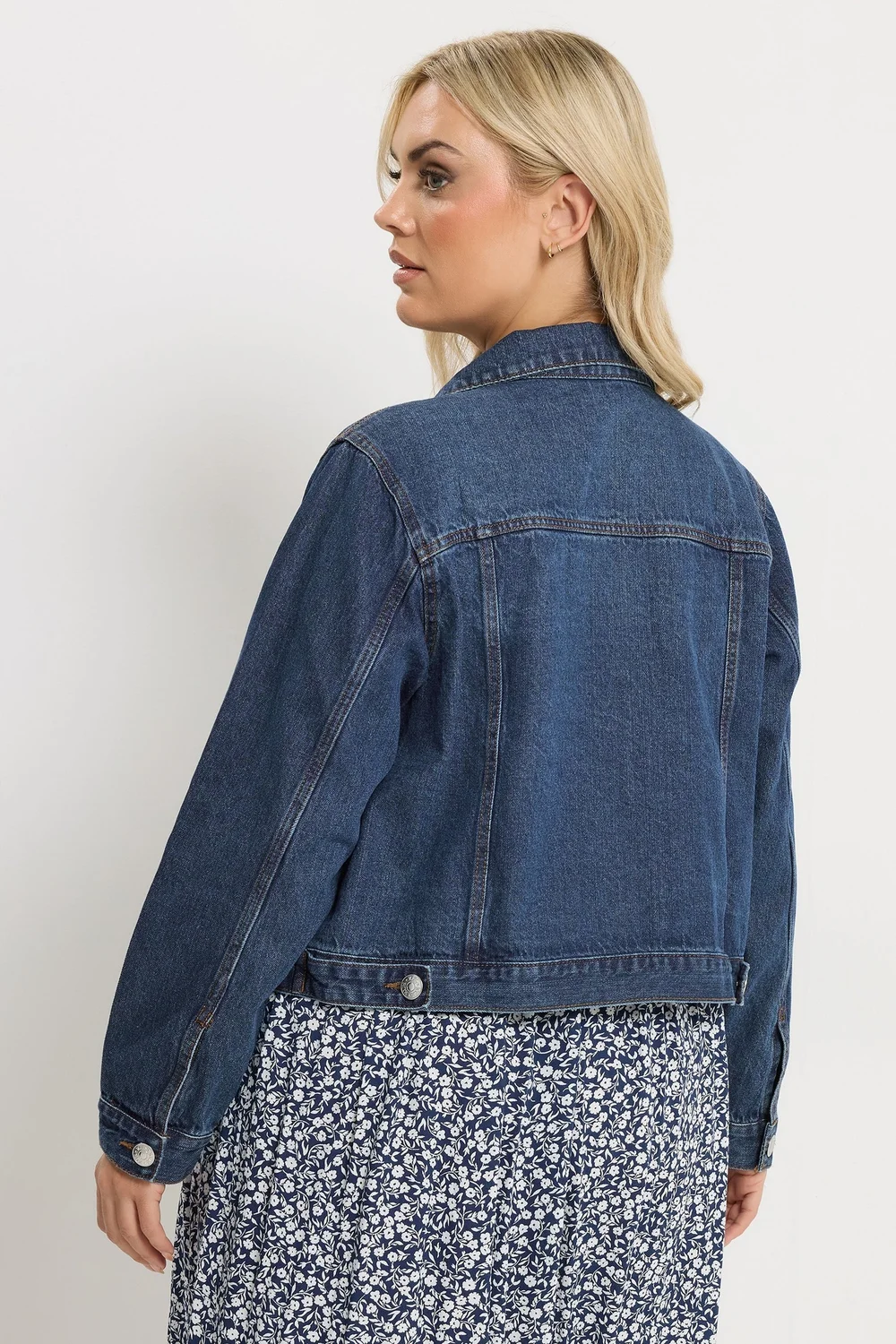 Yours Curve Indigo Blue Denim Jacket - 14 Image 4