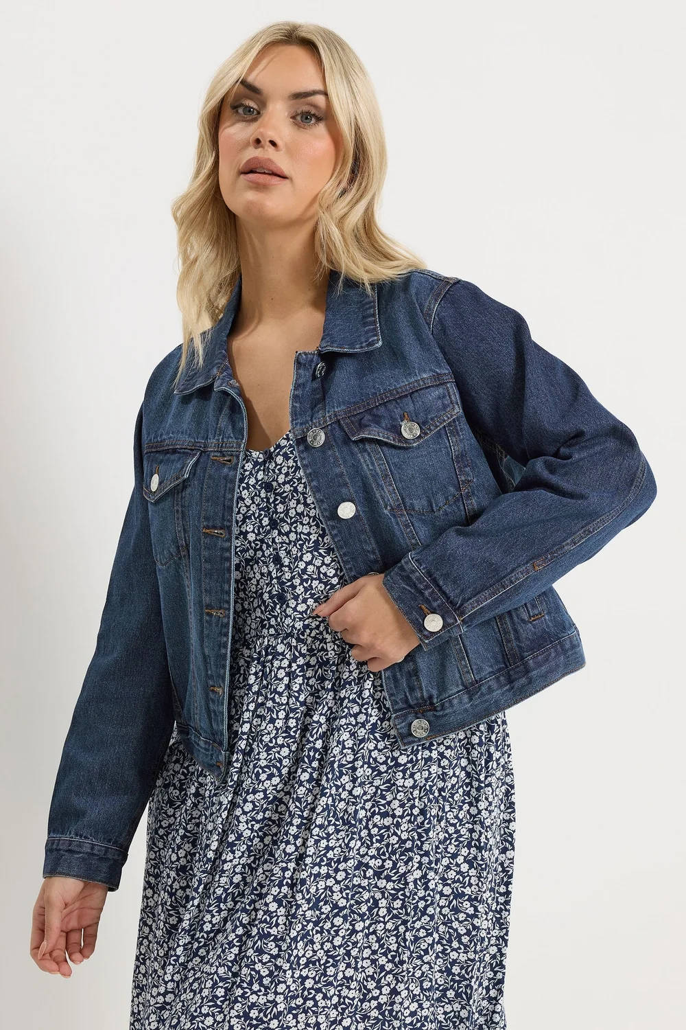 Yours Curve Indigo Blue Denim Jacket - 14 Image 2