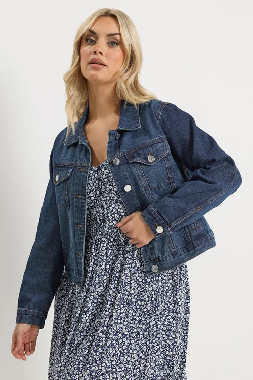Yours Curve Indigo Blue Denim Jacket - 14 Image 2