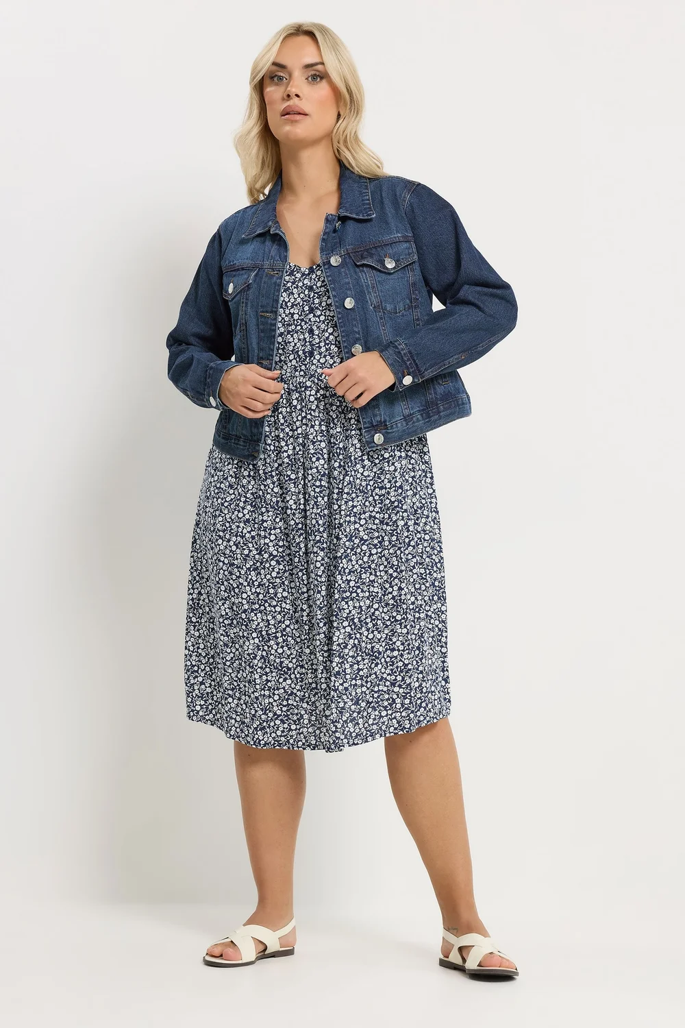 Yours Curve Indigo Blue Denim Jacket - 14 Image 3