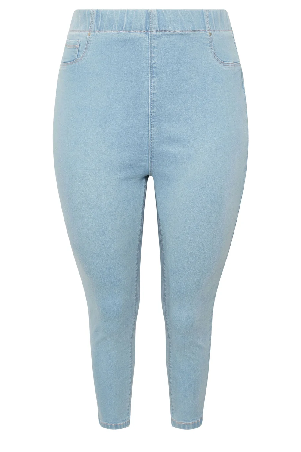 Yours Curve Light Blue Cropped Stretch JENNY Jeggings - 24 Image 5