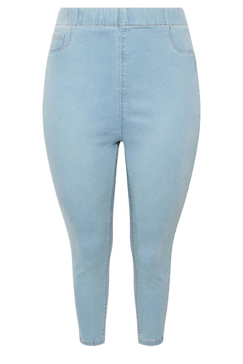 Yours Curve Light Blue Cropped Stretch JENNY Jeggings - 24 Image 5