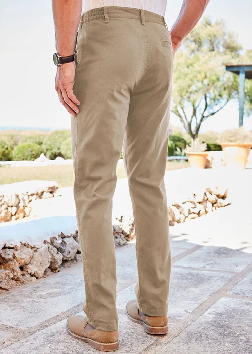 Cotton Traders Antique Beige Flat Front Comfort Trousers - 46/L33 Image 2