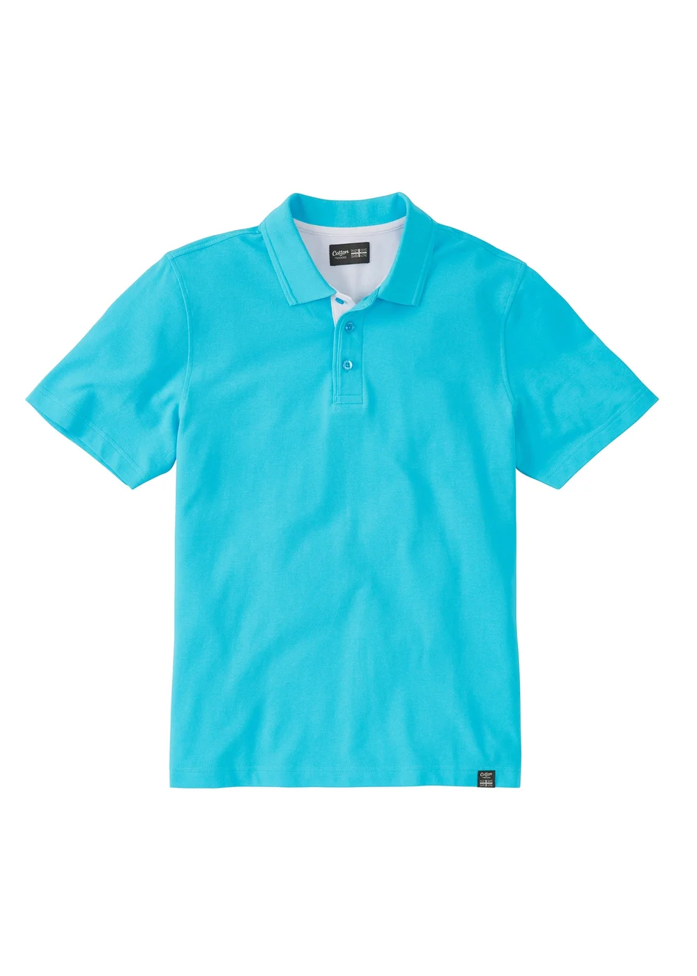 Cotton Traders Fresh Blue Short Sleeve Polo Shirt - S Image 1