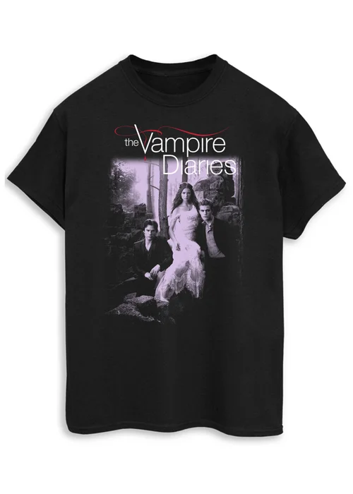 Spiral Galaxy The Vampire Diaries Black Boyfriend Fit Graphic T-Shirt - M Image 1