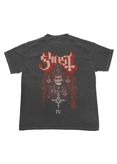 Spiral Galaxy Ghost Stained Glass Charcoal Washed Graphic Music T-Shirt - 4XL Image 1