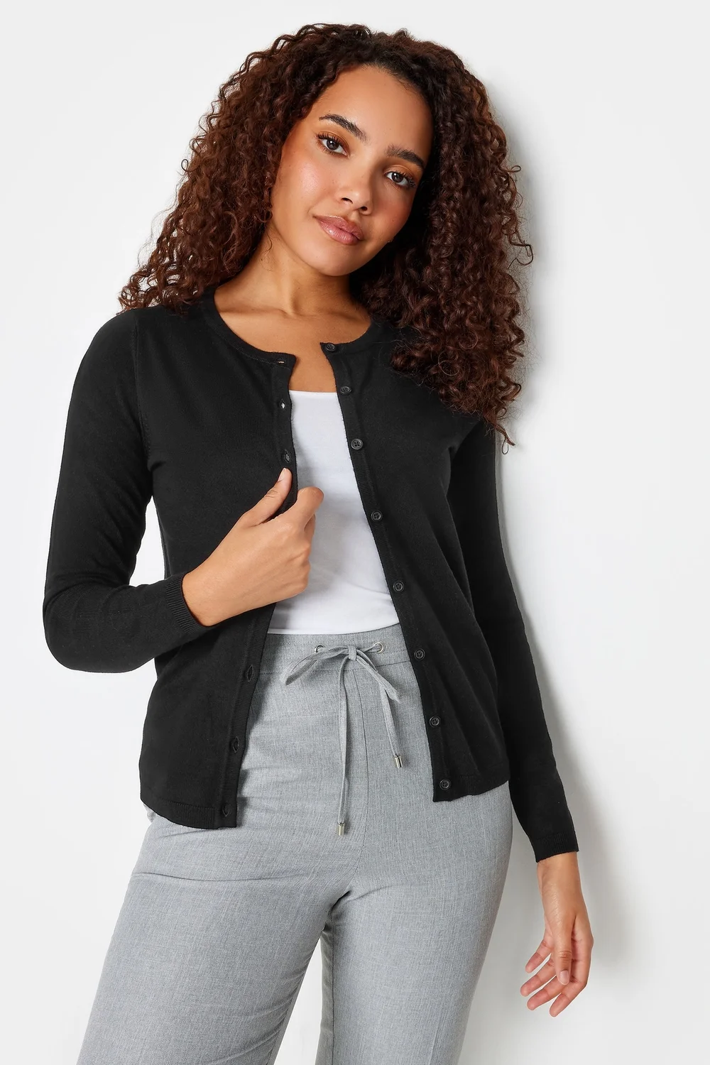 M&Co Black Button Down Cardigan - 14-16 Image 1