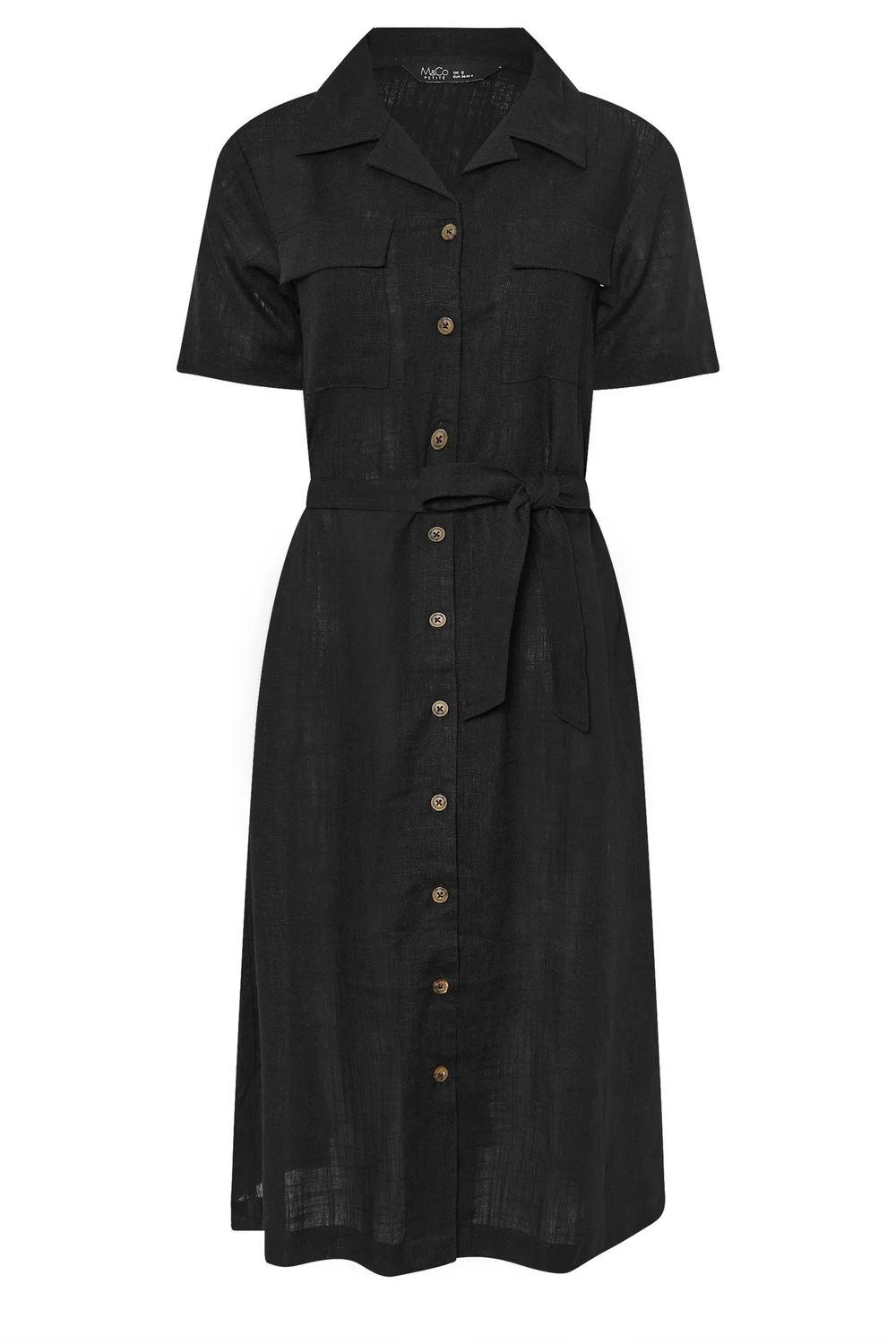 M&Co Petite Black Linen Shirt Dress - 16 | Matalan M&Co Petite Black Linen Shirt Dress - 16 | Matalan