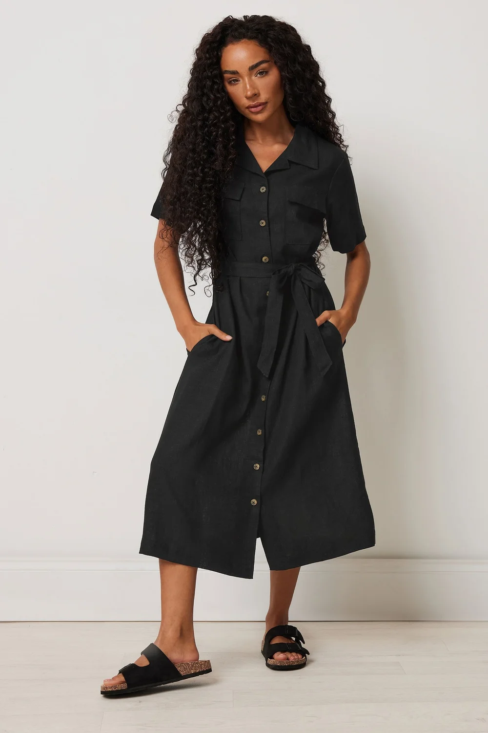 petite black shirt dress Buy Friends Like These Black Petite Long Sleeve Button Through Collar Midi Shirt Dress from Next USA