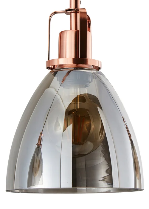 INLIGHT DECLYN Glass 3 Light Diner Pendant Copper & Smoke (40-110cm x 90cm) - ONZ Image 6