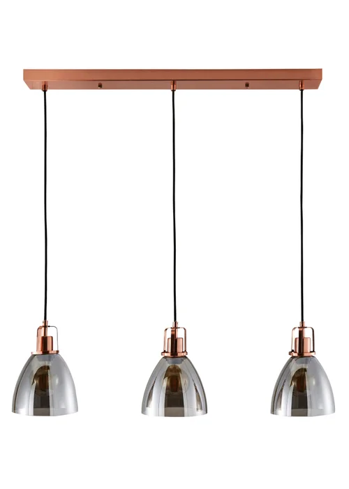 INLIGHT DECLYN Glass 3 Light Diner Pendant Copper & Smoke (40-110cm x 90cm) - ONZ Image 5