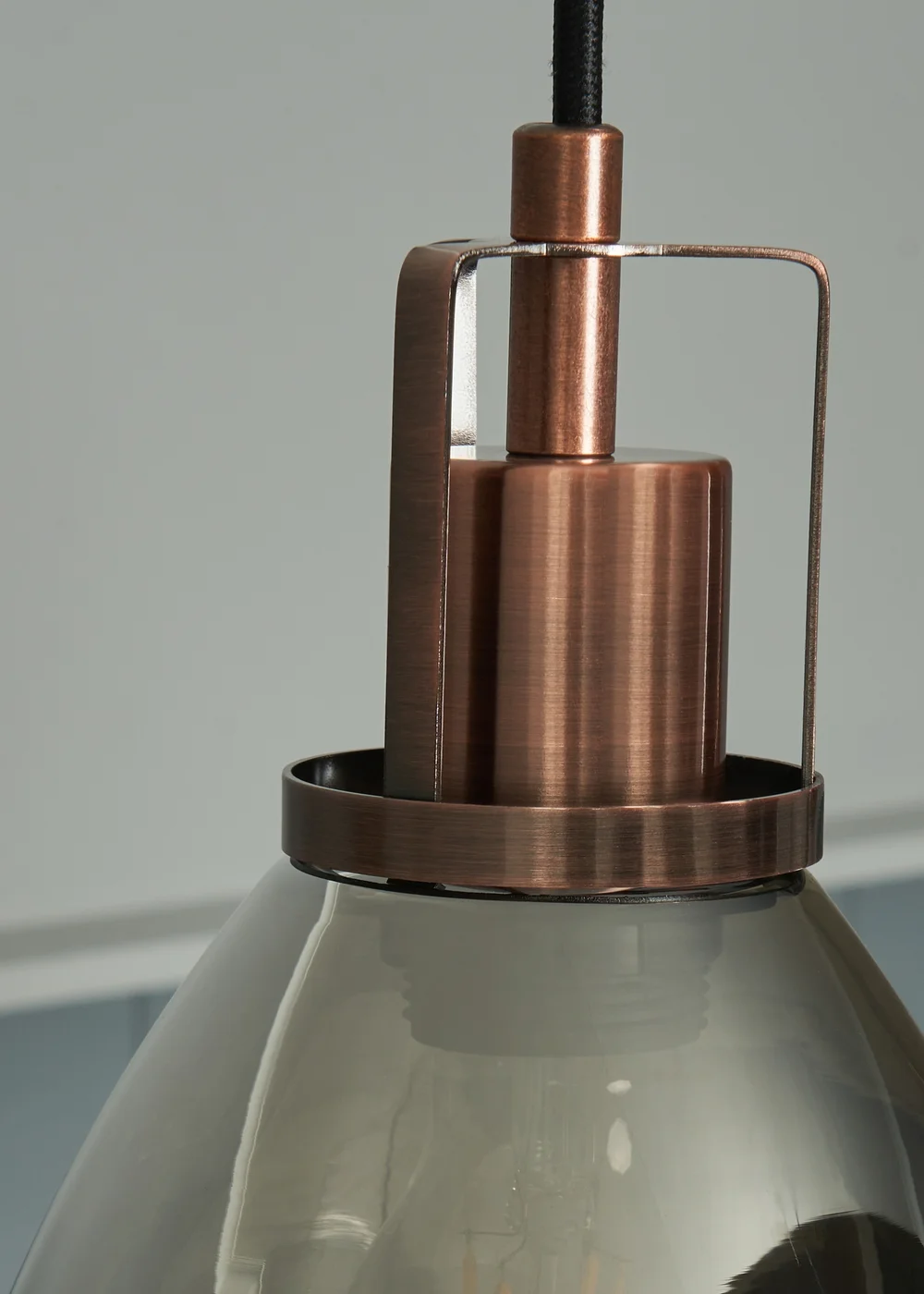 INLIGHT DECLYN Glass 3 Light Diner Pendant Copper & Smoke (40-110cm x 90cm) - ONZ Image 3