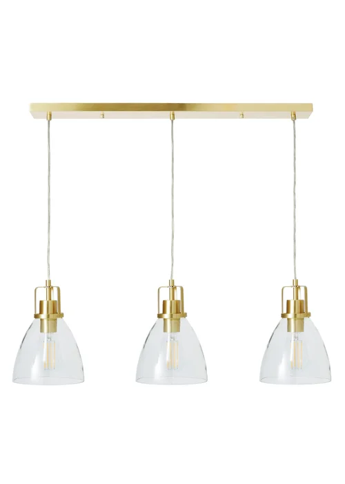 INLIGHT BRECKEN Glass 3 Light Diner Pendant Brass (40-110cm x 90cm) - ONZ Image 5