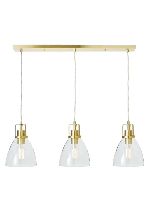 INLIGHT BRECKEN Glass 3 Light Diner Pendant Brass (40-110cm x 90cm) - ONZ Image 4