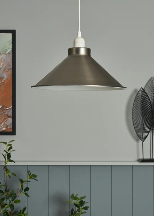 INLIGHT DALANI Easyfit Metal Pendant Pewter (14cm x 33cm) - One Size Image 2