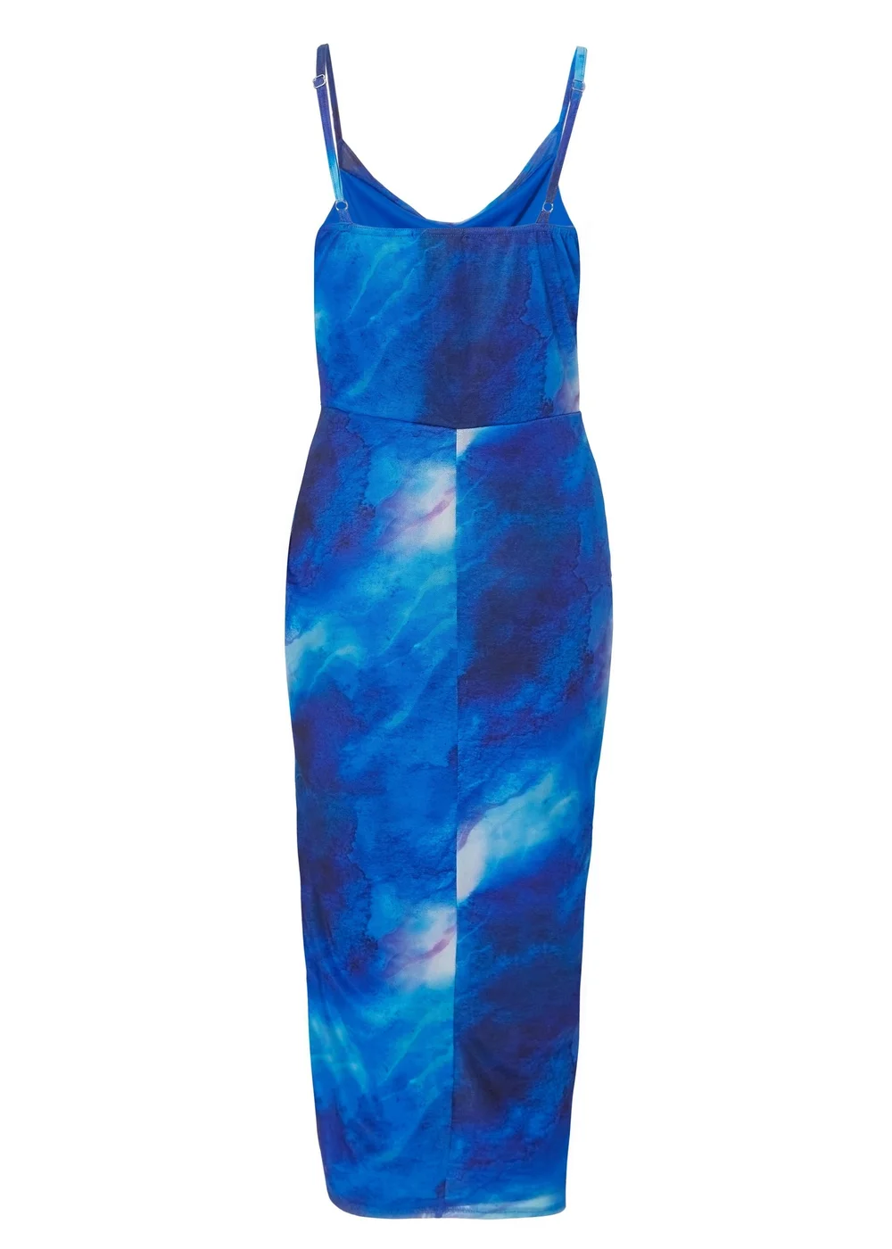Quiz Blue Mesh Marble Midi Dress - 010 Quiz Blue Mesh Marble Midi Dress - 010