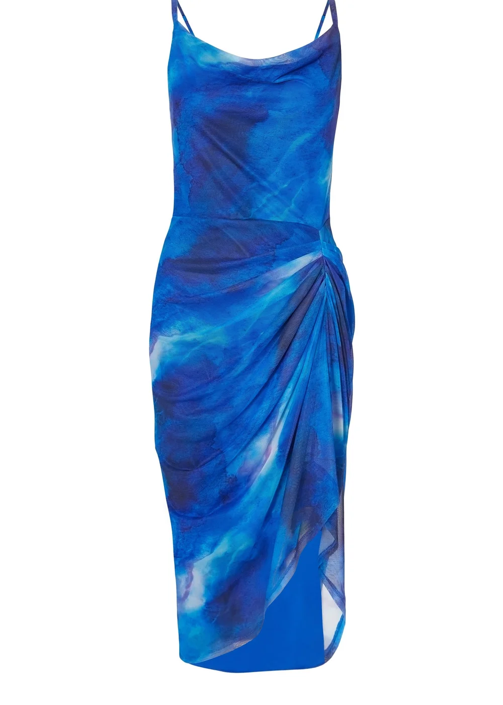Quiz Blue Mesh Marble Midi Dress - 010 Quiz Blue Mesh Marble Midi Dress - 010