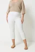 Yours Curve White Cropped Stretch JENNY Jeggings - 20 Image 1