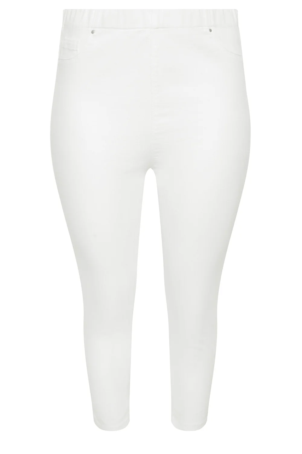 Yours Curve White Cropped Stretch JENNY Jeggings - 20 Image 5